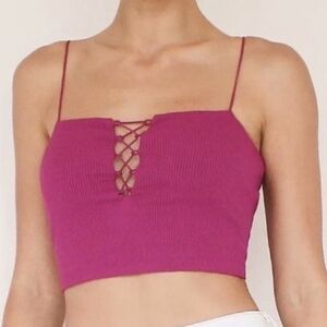 FREE PEOPLE Intimately Lola Crop Top in Purple SIZE SMALL